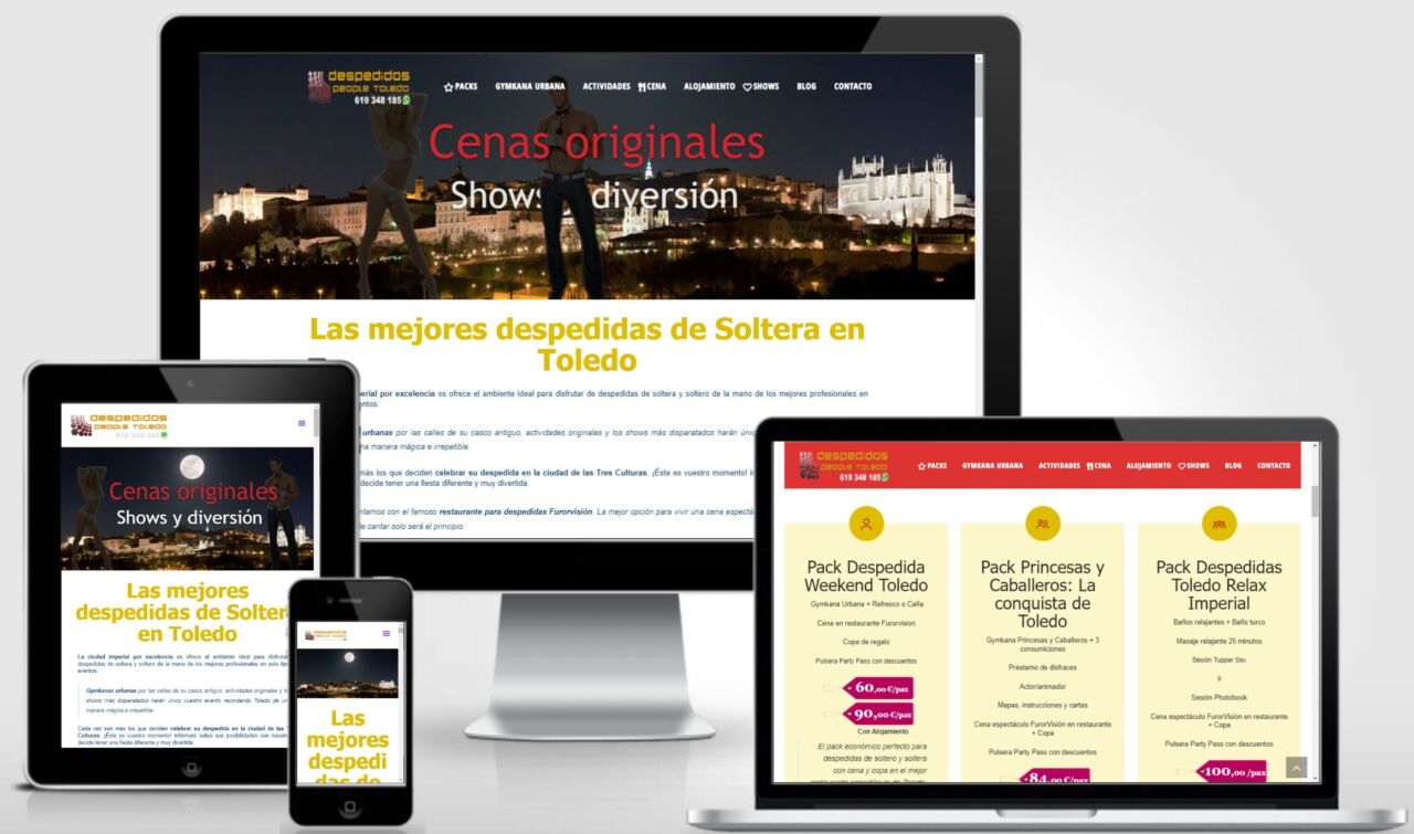 Despedidasdesolteratoledo.es Cliente web del sector ocio en Toledo