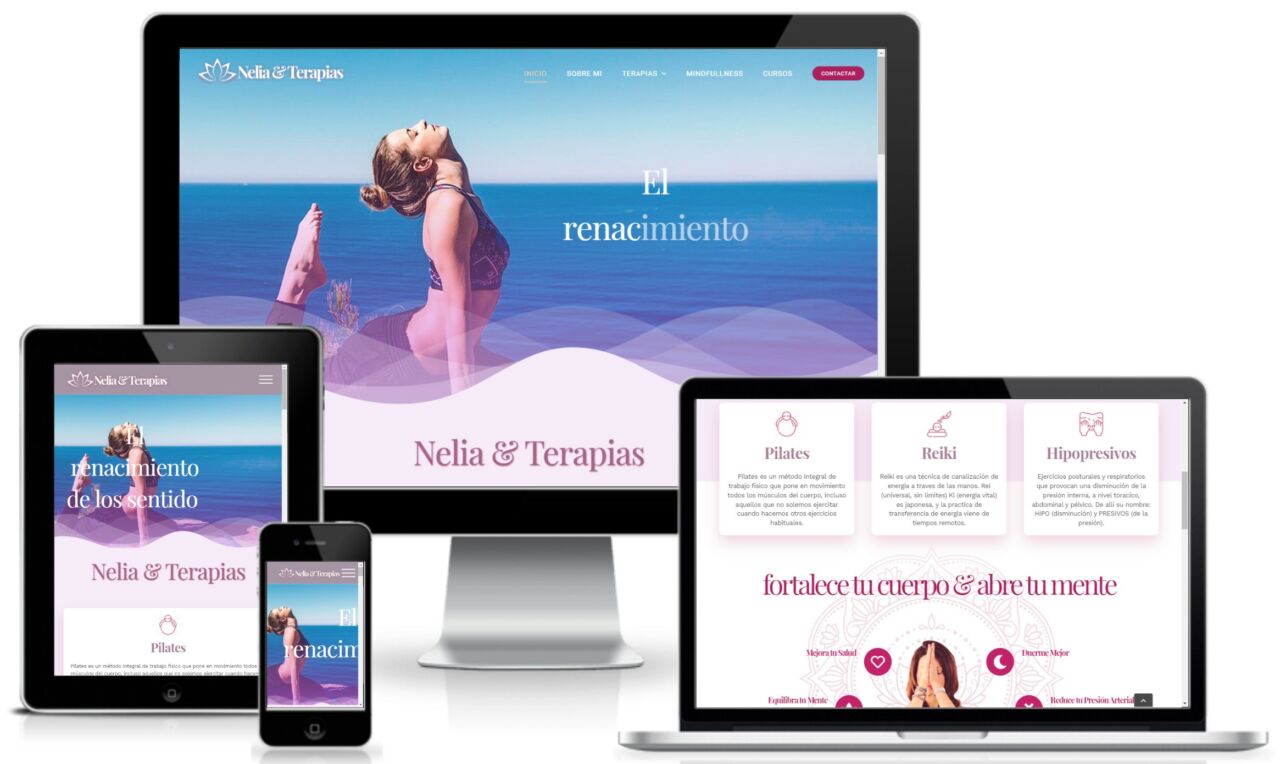 Nelia Terapias Online Cliente web para estudio de Pilates y Reiki