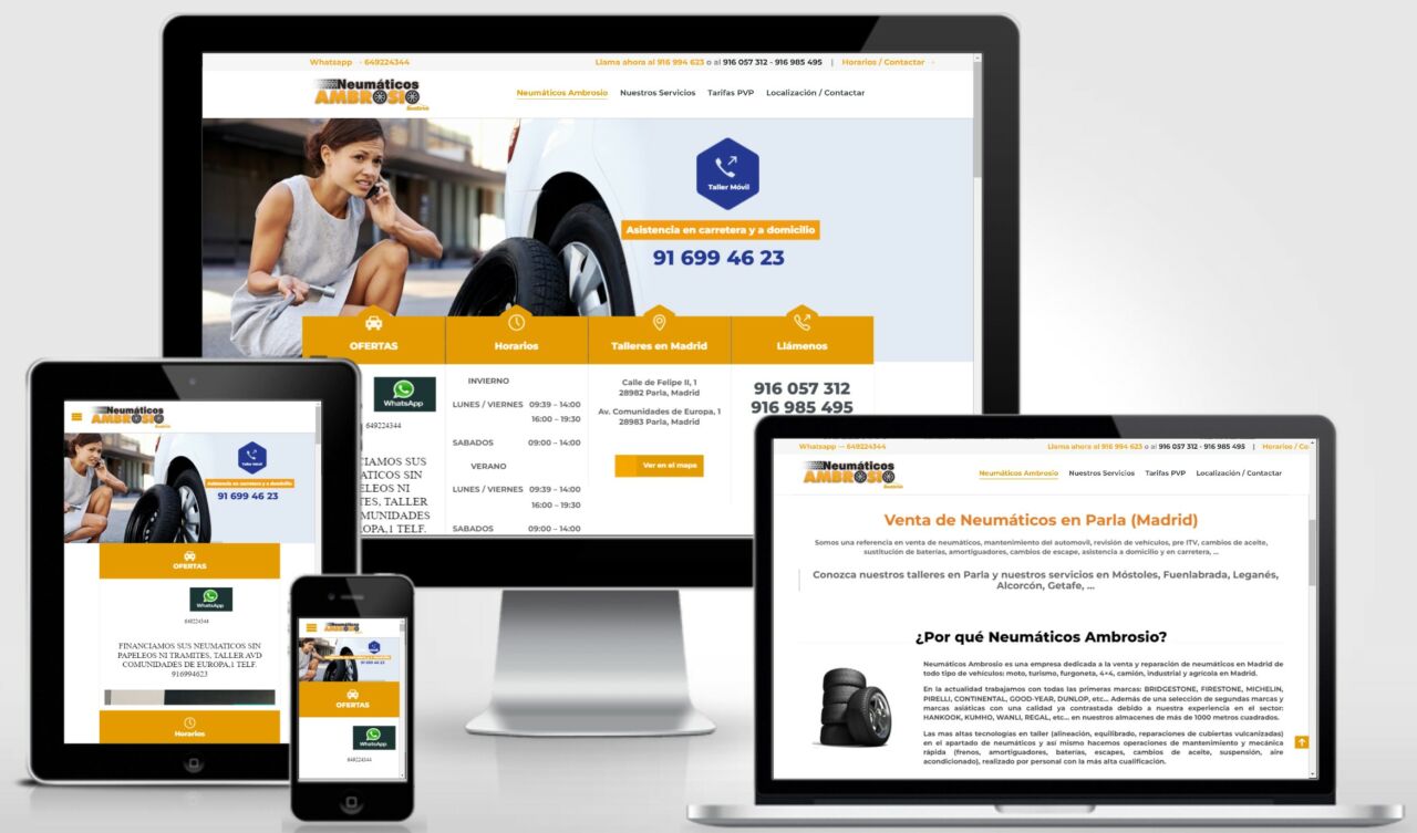 Neumaticosambrosio.es Cliente web para Taller Mecánico