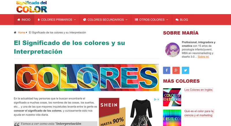 Significado-del-color.com Cliente web para blog de adsense